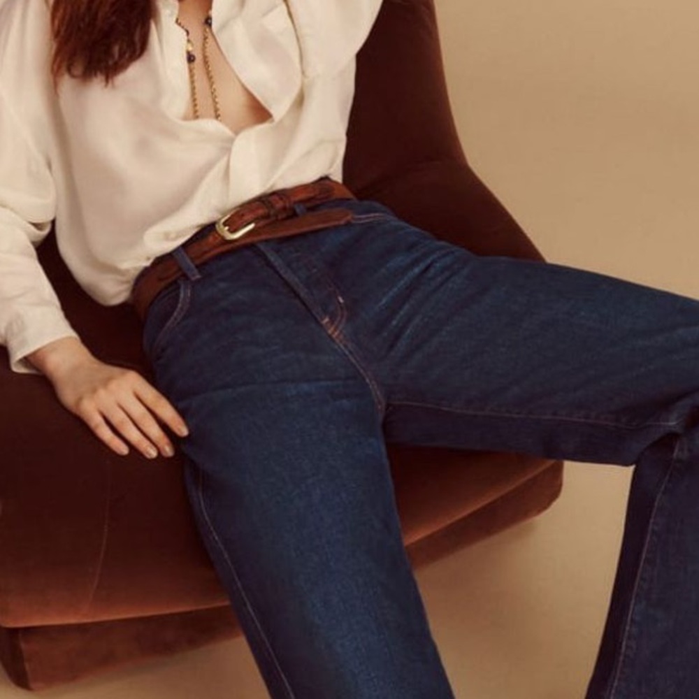 Reformation The Collection Magnolia Bow Jeans Westport Dark Wash 27 - Picture 2 of 8